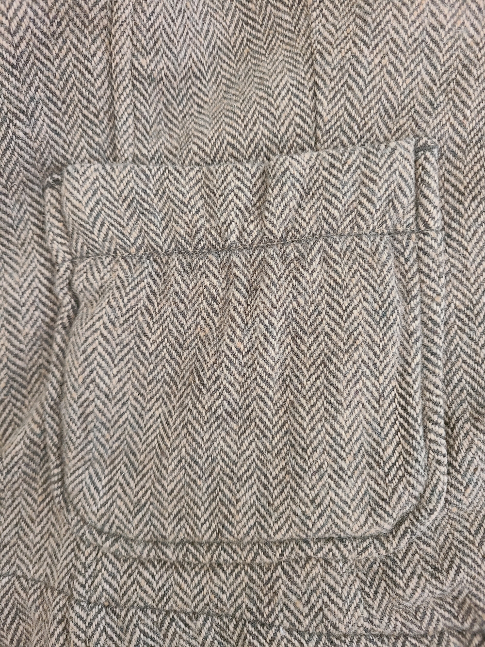 Vintage Abercrombie & Fitch Tan Herringbone Tweed Blazer with Elbow Patches M - Picture 5 of 12